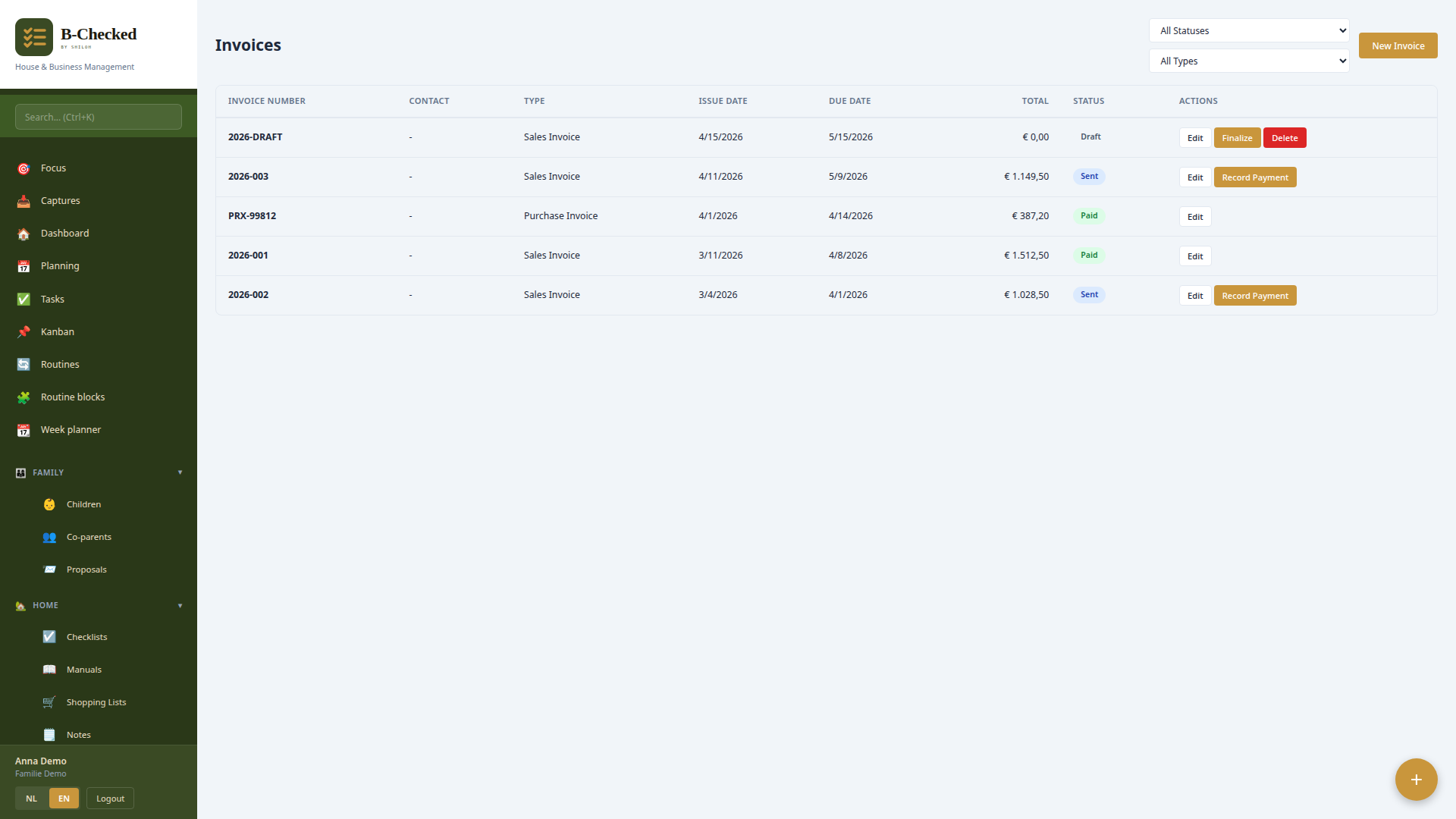 Invoice management